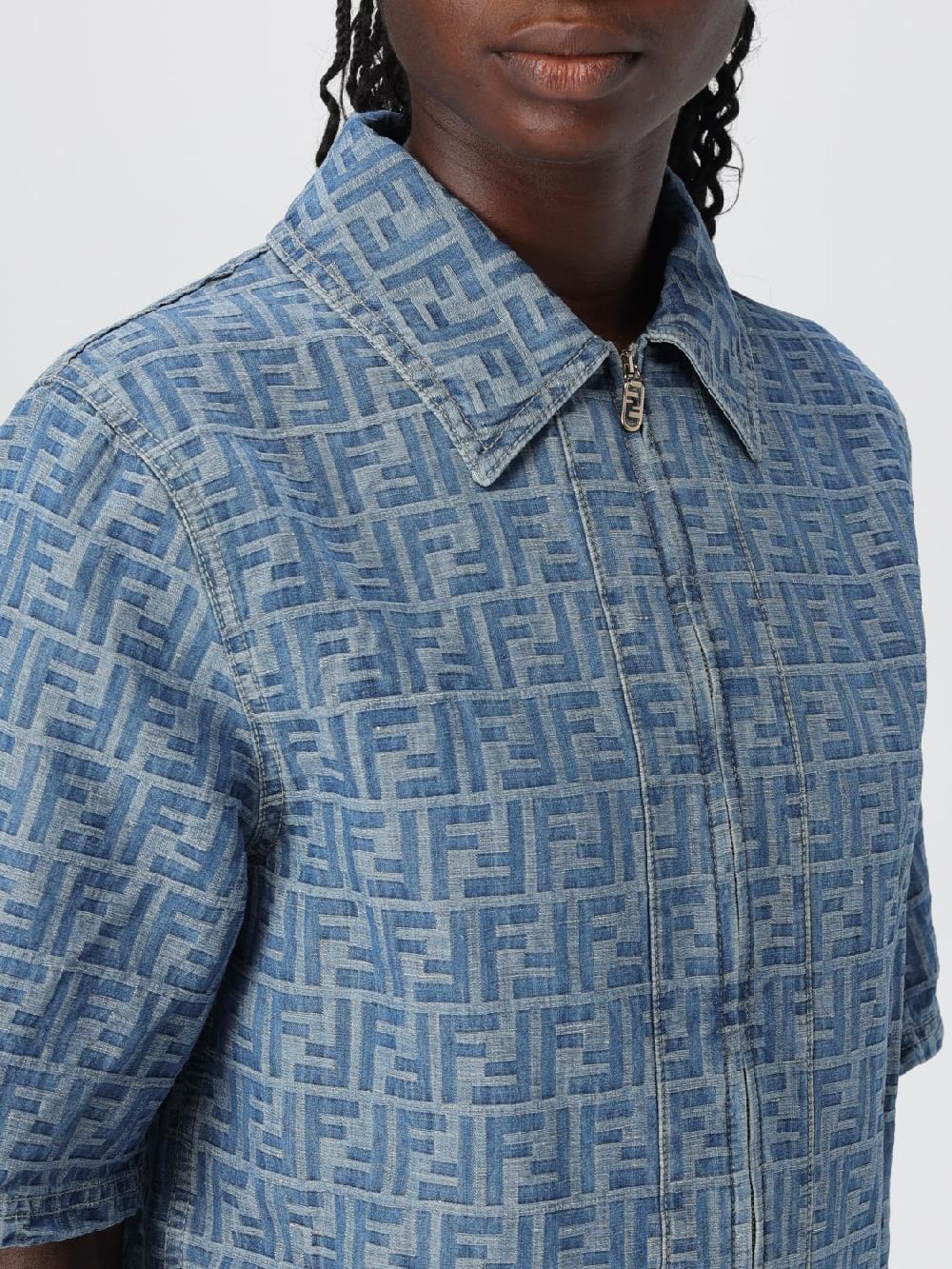 Giglio Camicia FF Fendi in denim jacquard 50% di sconto con spedizione gratuita