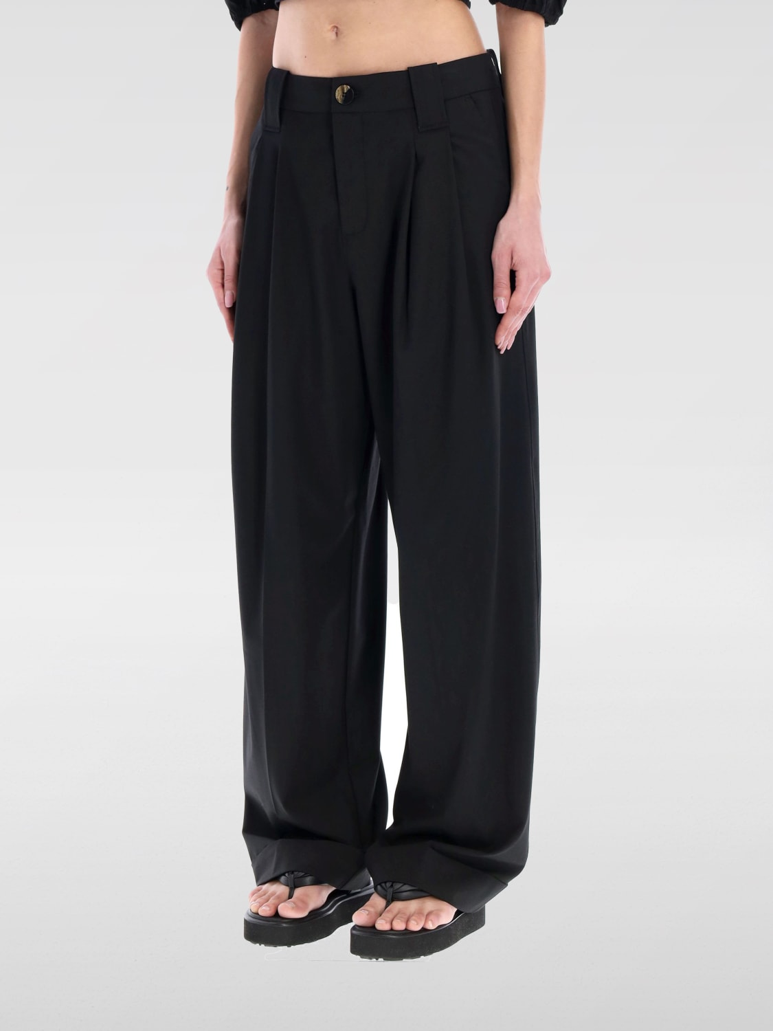 Giglio Pantalone Ganni in misto viscosa Offerte giornaliere