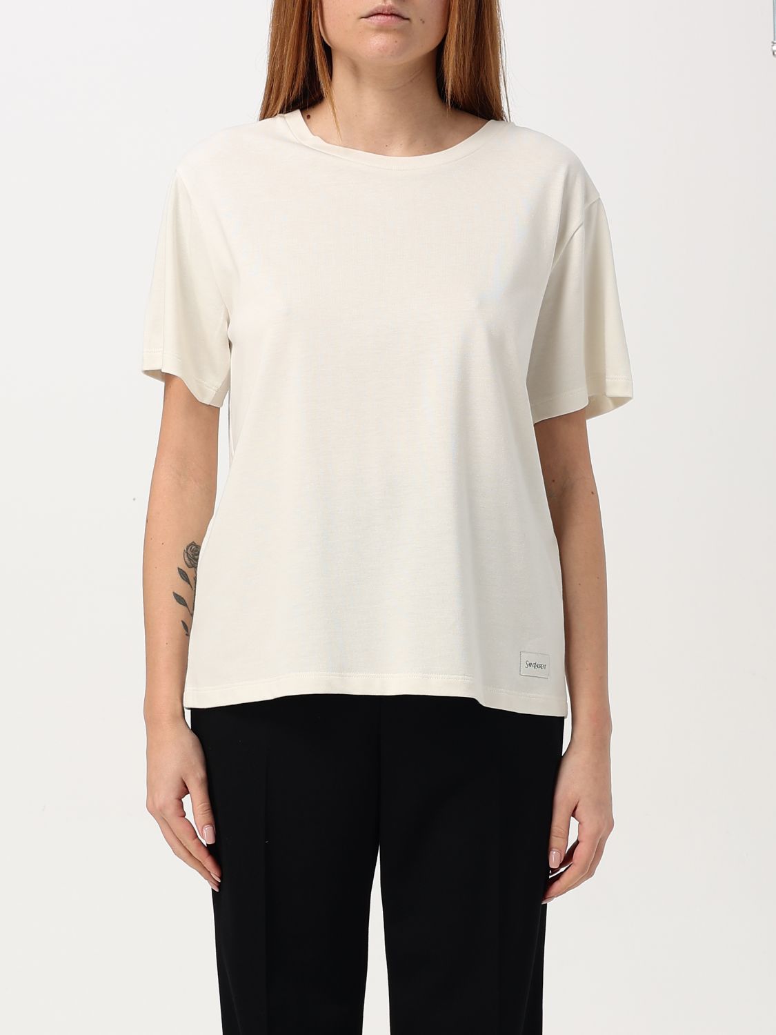 Giglio T-shirt basic Saint Laurent in misto cotone Offerta settimanale