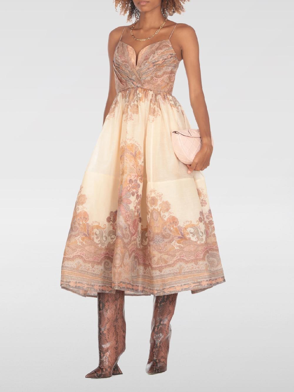 Giglio Abito midi Zimmermann in seta e lino stampato 50% di sconto con spedizione gratuita