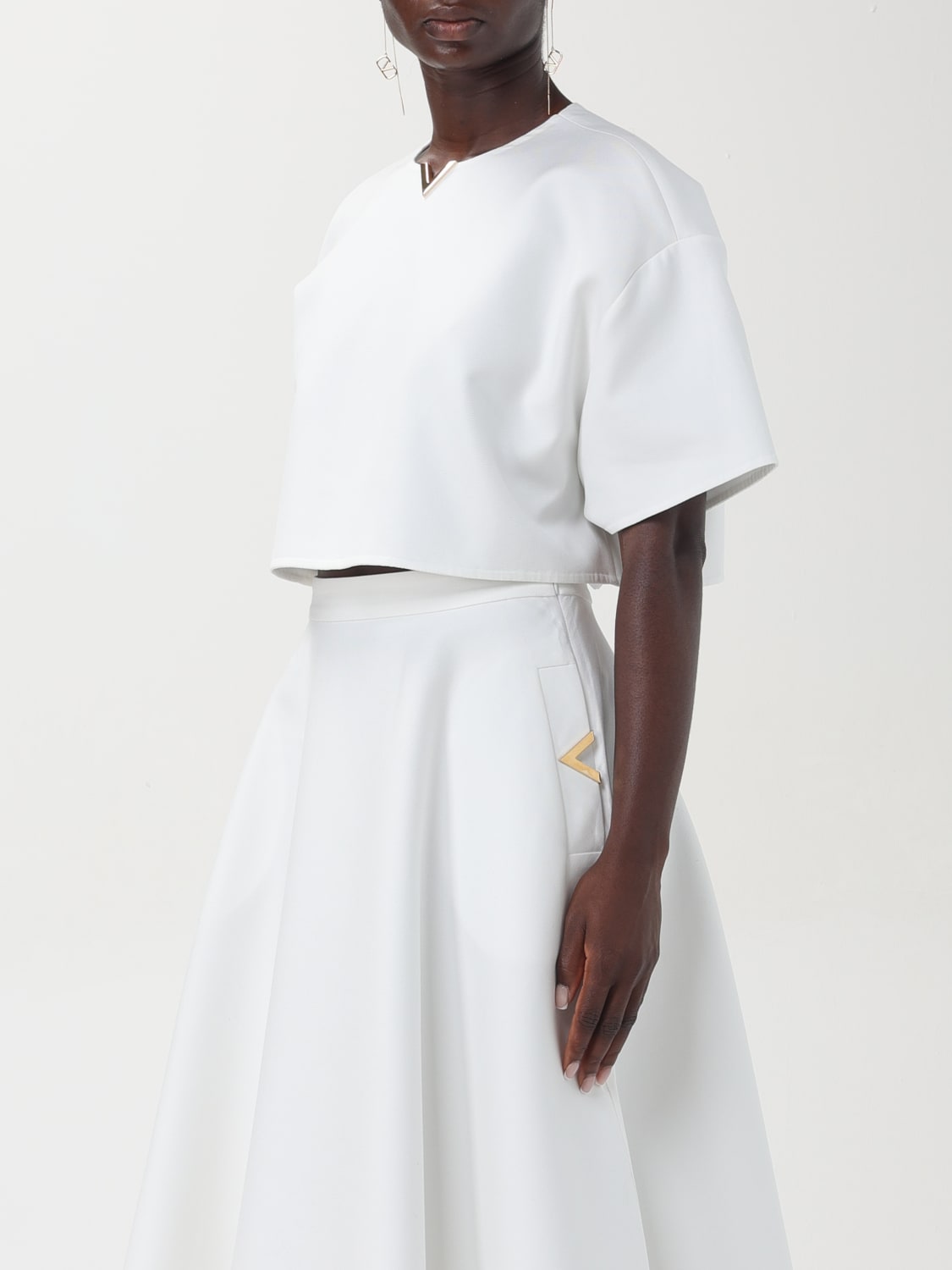 Giglio Top crop Valentino in gabardine Offerta