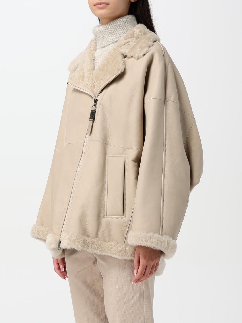 Giglio Giubbotto Brunello Cucinelli in pelle e shearling Economico
