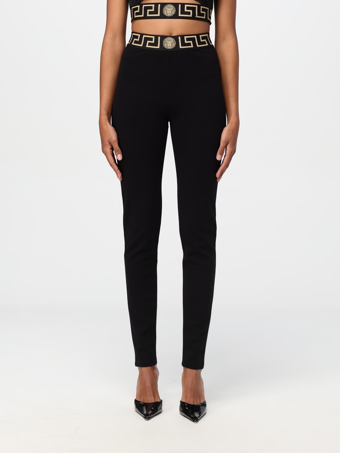 Giglio Leggings Versace in tessuto elasticizzato Vendita Calda