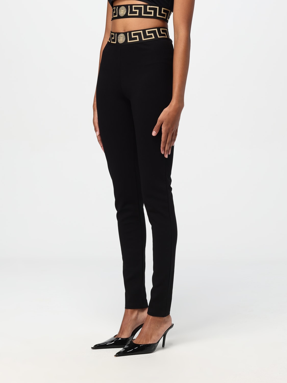Giglio Leggings Versace in tessuto elasticizzato Vendita Calda