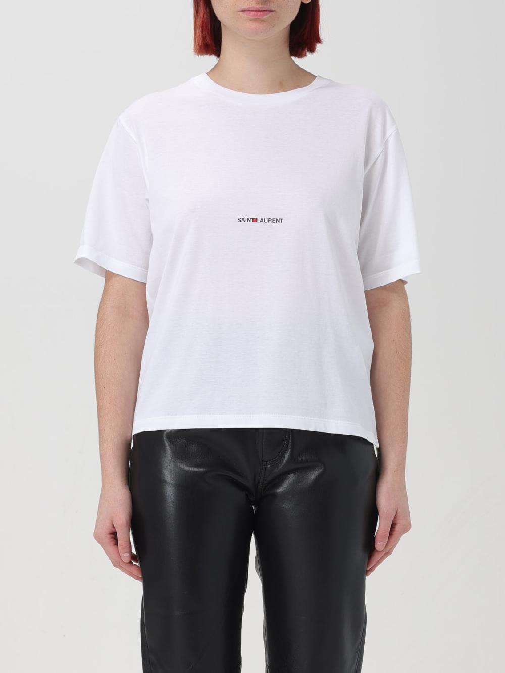 Giglio T-shirt basic Saint Laurent con logo Saldi Di Fabbrica