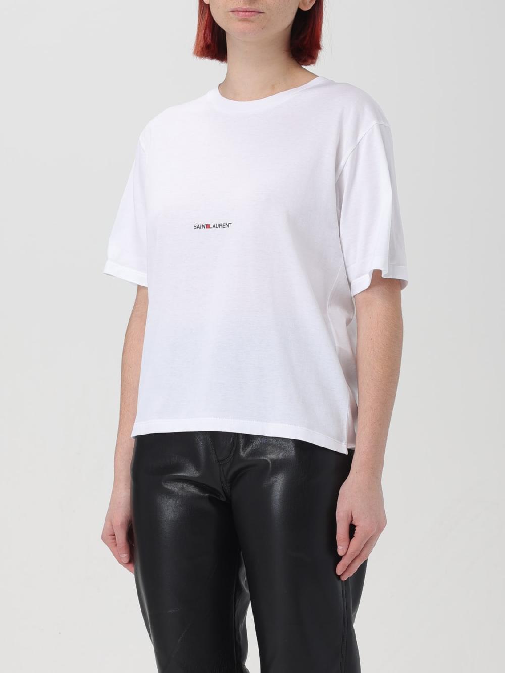 Giglio T-shirt basic Saint Laurent con logo Saldi Di Fabbrica