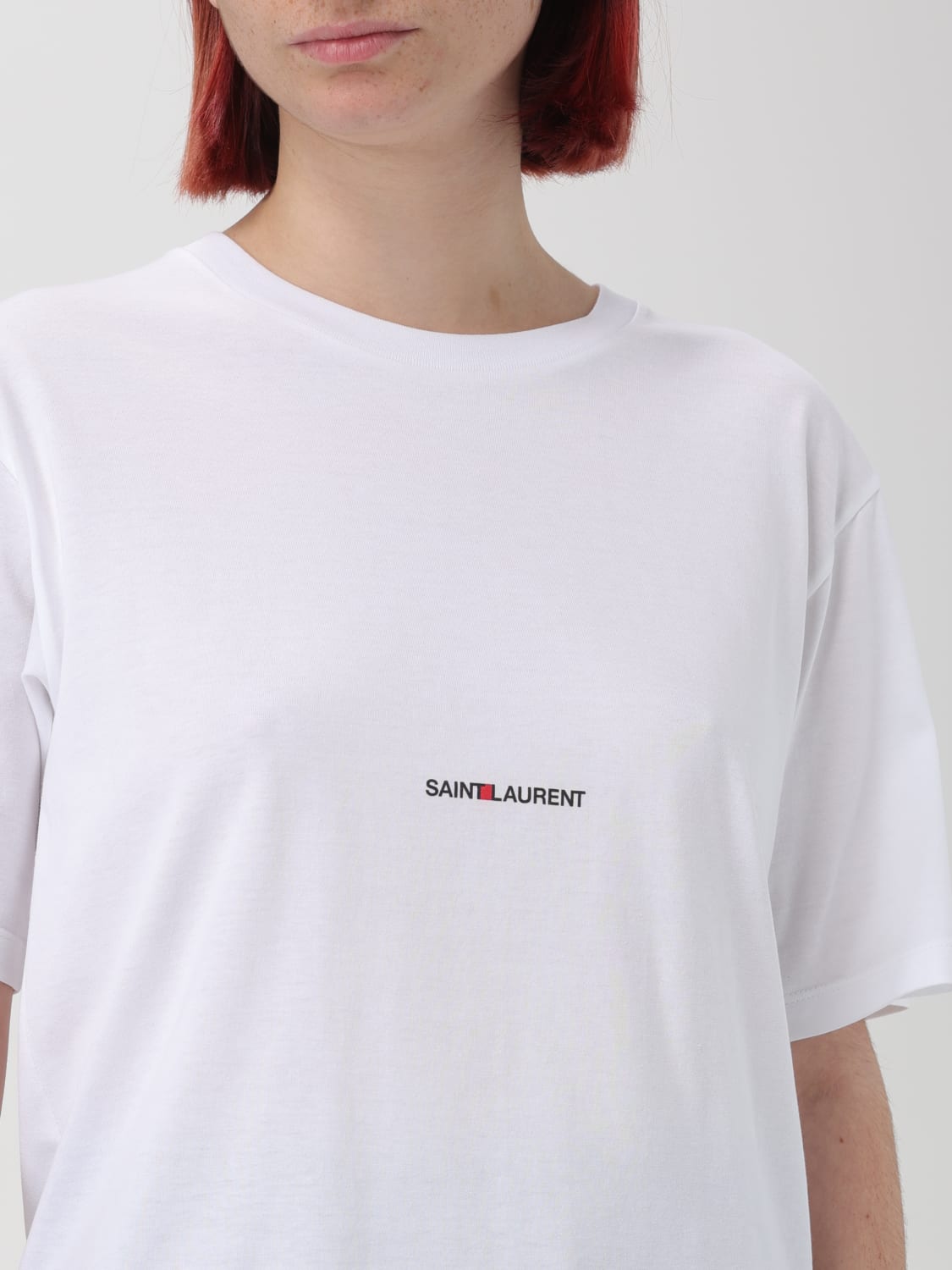 Giglio T-shirt basic Saint Laurent con logo Saldi Di Fabbrica