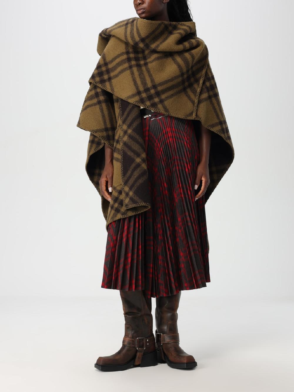 Giglio Gonna midi Burberry in misto lana plissettata Offerta natalizia