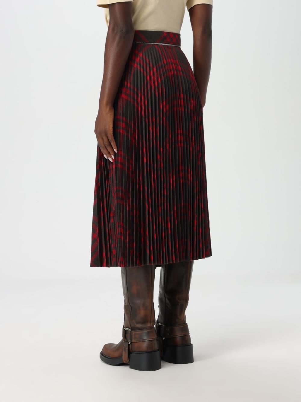 Giglio Gonna midi Burberry in misto lana plissettata Offerta natalizia