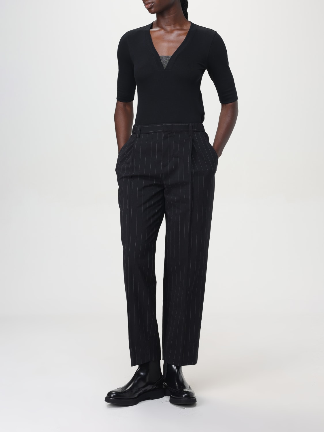 Giglio Pantalone gessato Brunello Cucinelli Lightning offer