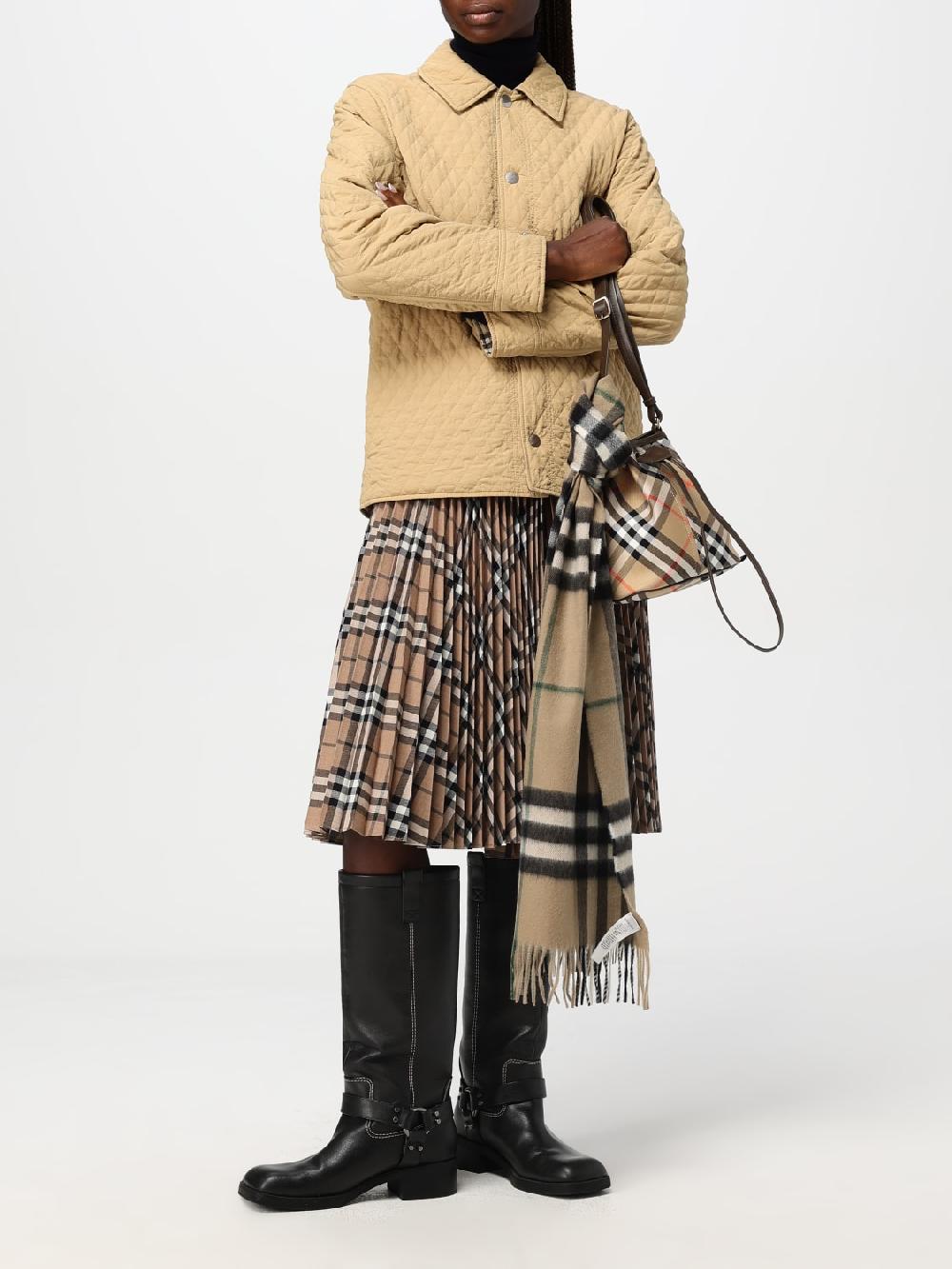Giglio Gonna Burberry in misto lana check Sostegno trimestrale