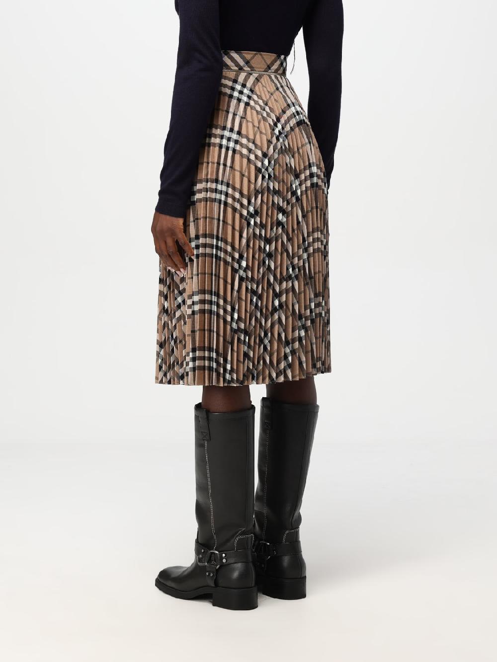 Giglio Gonna Burberry in misto lana check Sostegno trimestrale