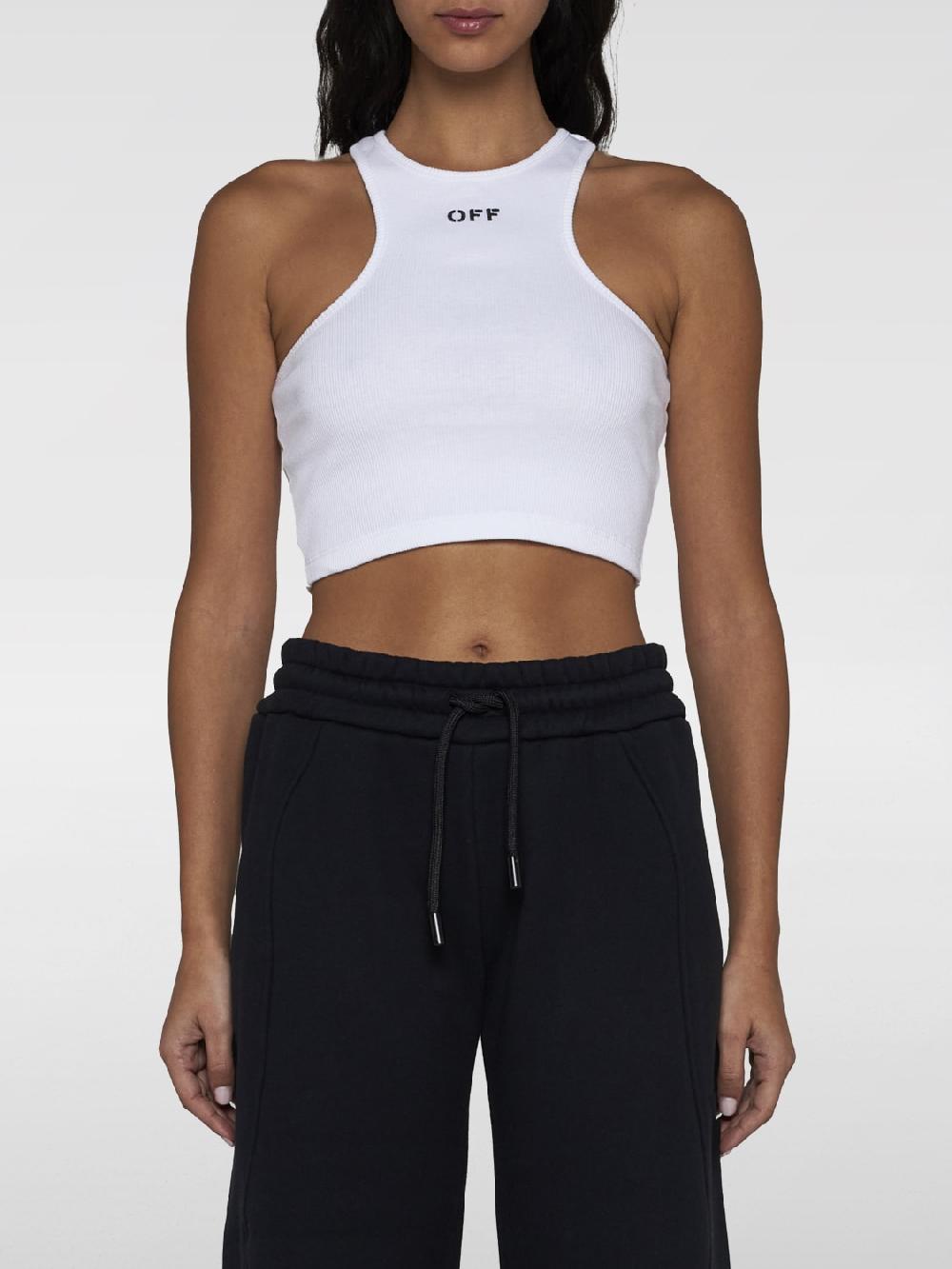 Giglio Top basic in cotone con mini logo Off-White Solo un giorno rimasto