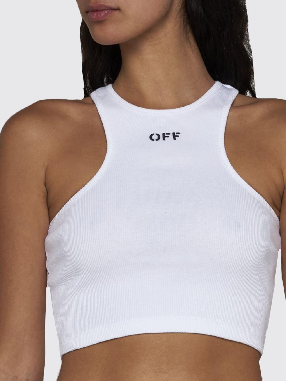 Giglio Top basic in cotone con mini logo Off-White Solo un giorno rimasto