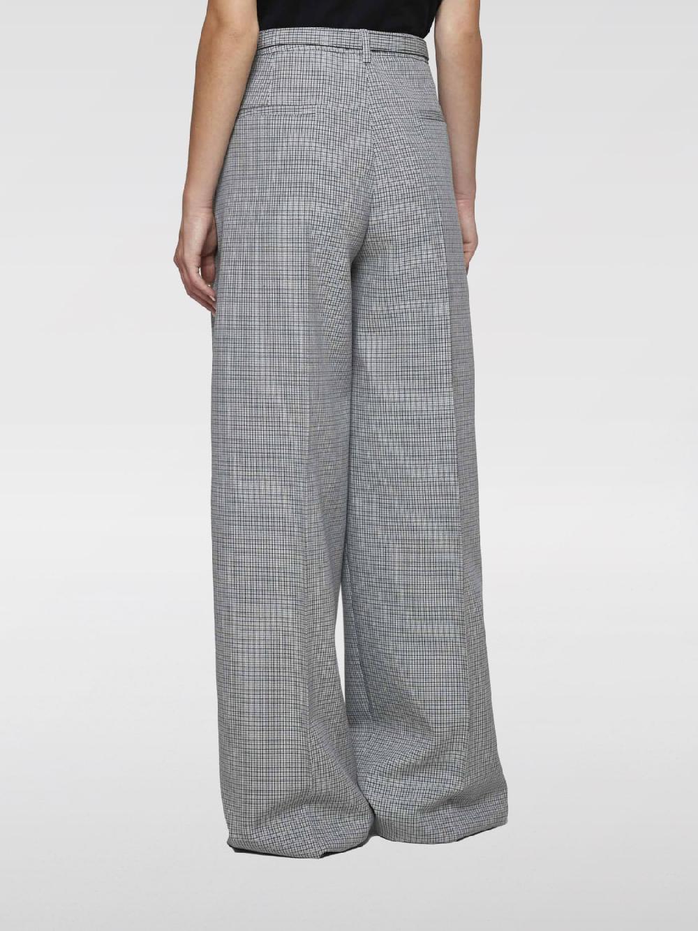 Giglio Pantalone Palazzo in lana vergine a quadretti Jil Sander Enormi sconti