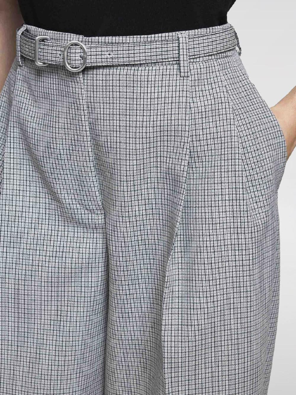 Giglio Pantalone Palazzo in lana vergine a quadretti Jil Sander Enormi sconti