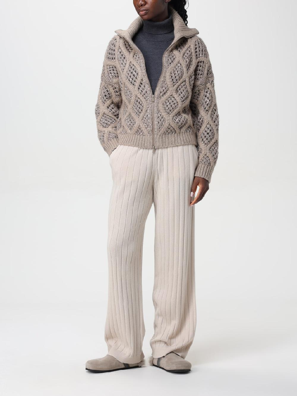 Giglio Pantalone Brunello Cucinelli in cashmere a coste Vendita