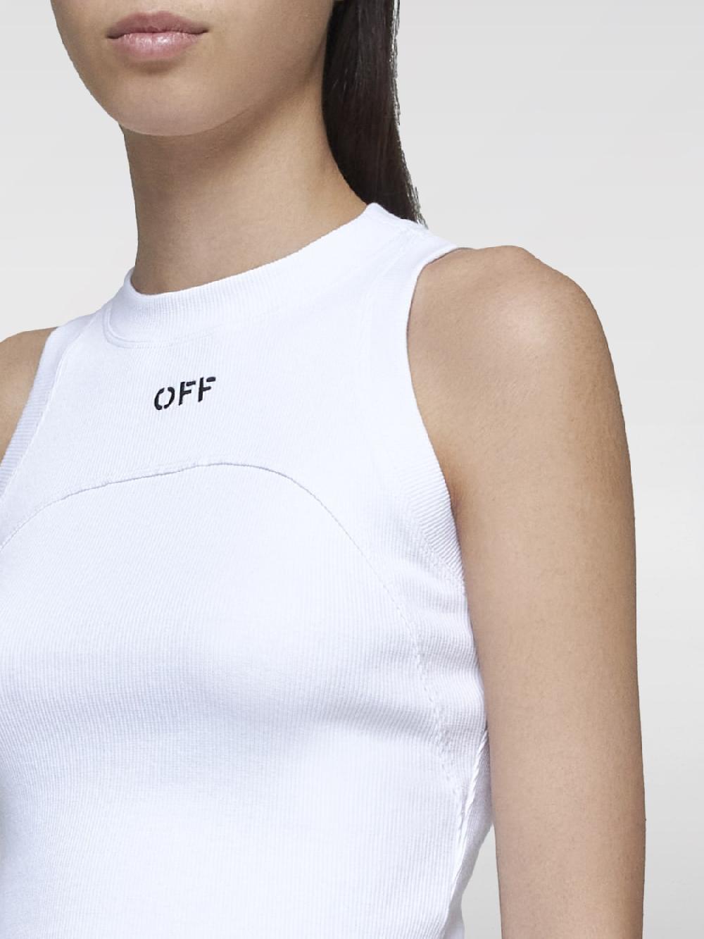 Giglio Top basic in cotone con mini logo Off-White ACQUISTA ORA