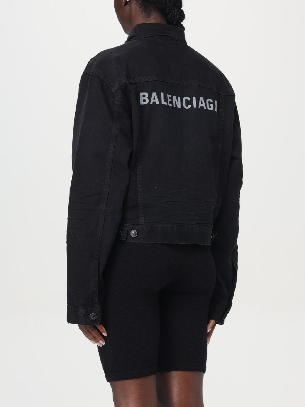 Giglio Giacca di jeans Balenciaga con logo posteriore Nuovo