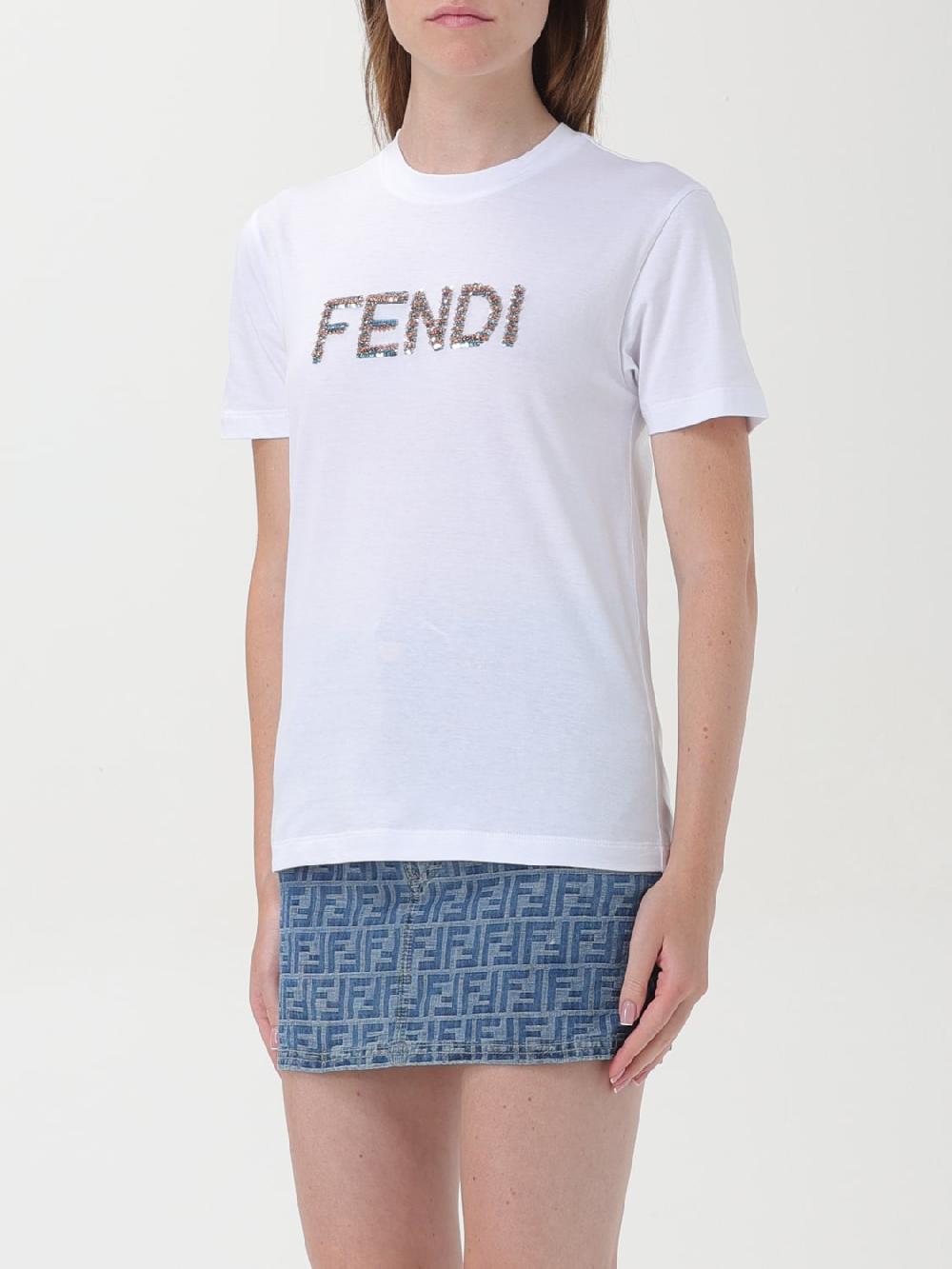 Giglio T-shirt in cotone Fendi Promozione