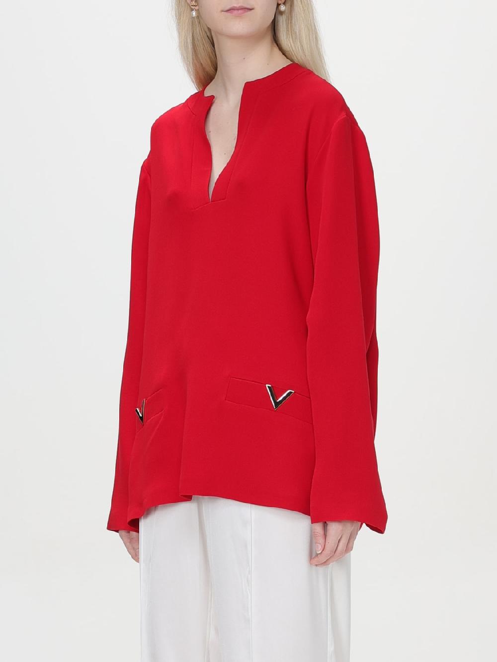 Giglio Blusa di seta V Gold Valentino Shopping Online