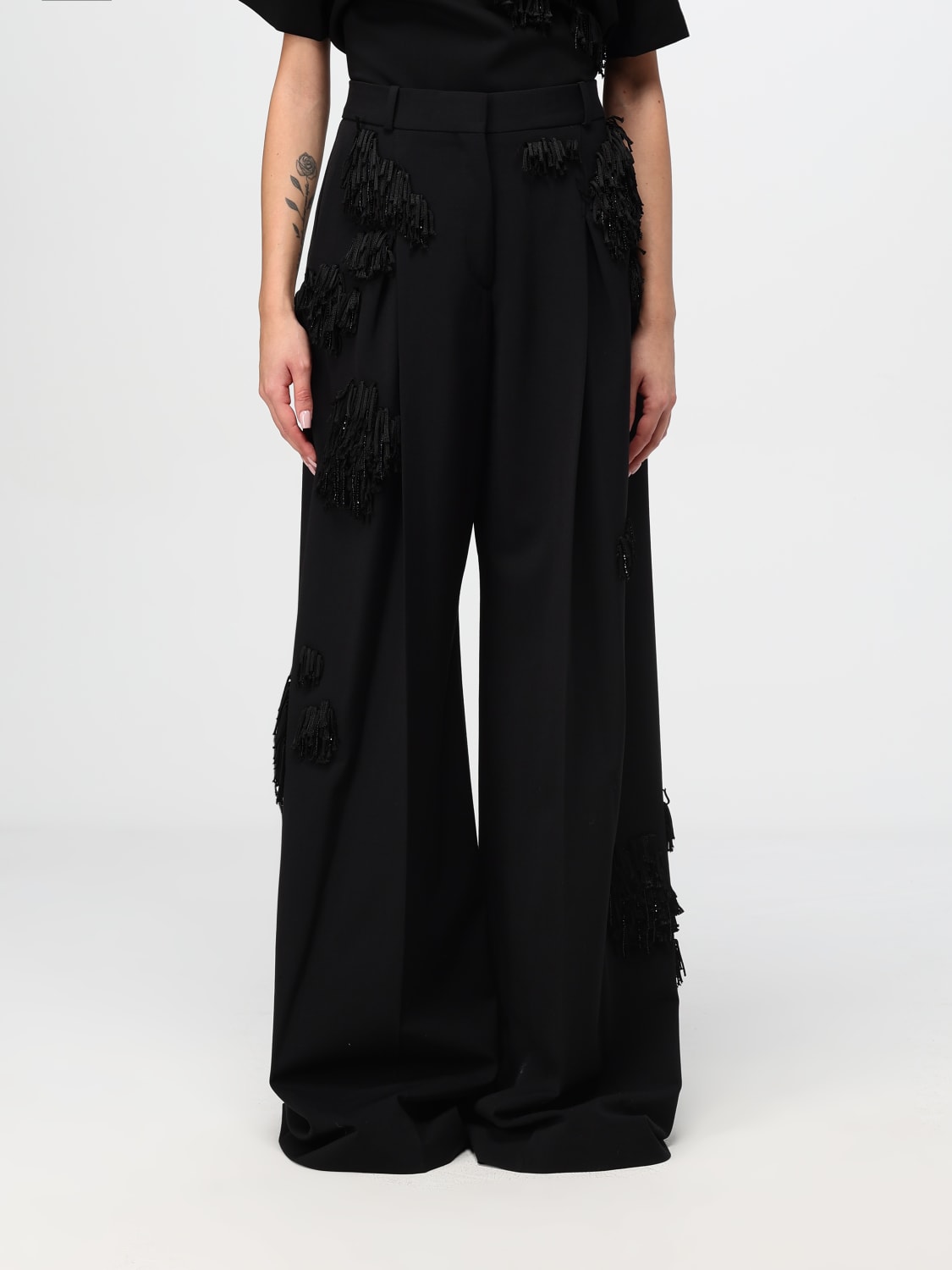 Giglio Pantalone Del Core in misto lana con frange Convenienza
